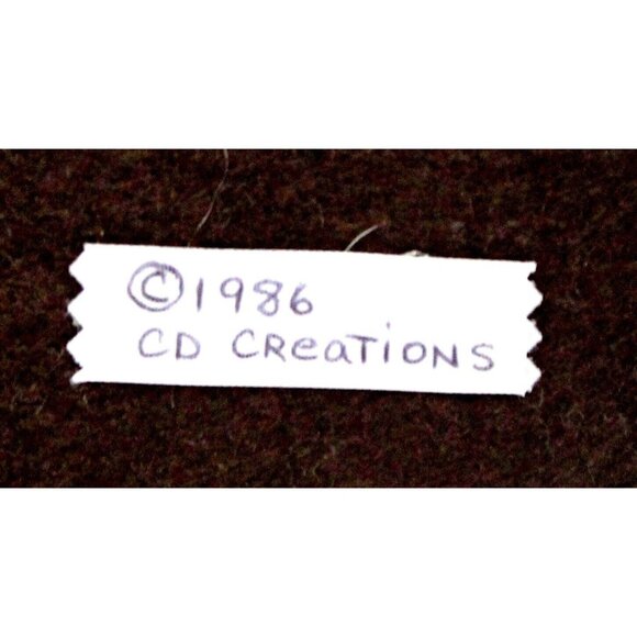 Vtg 1986 CD Creations 20.5" Christmas Stocking Hand Made Brown Smiling Bear - Picture 4 of 4